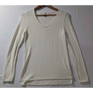 Old Navy Cream V Neck Long Sleeve Lightweight Knit Sweater Women's S